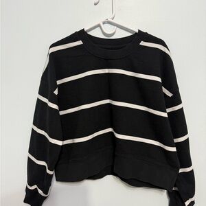 Lululemon Athletica Black and White Striped Sweatshirt
